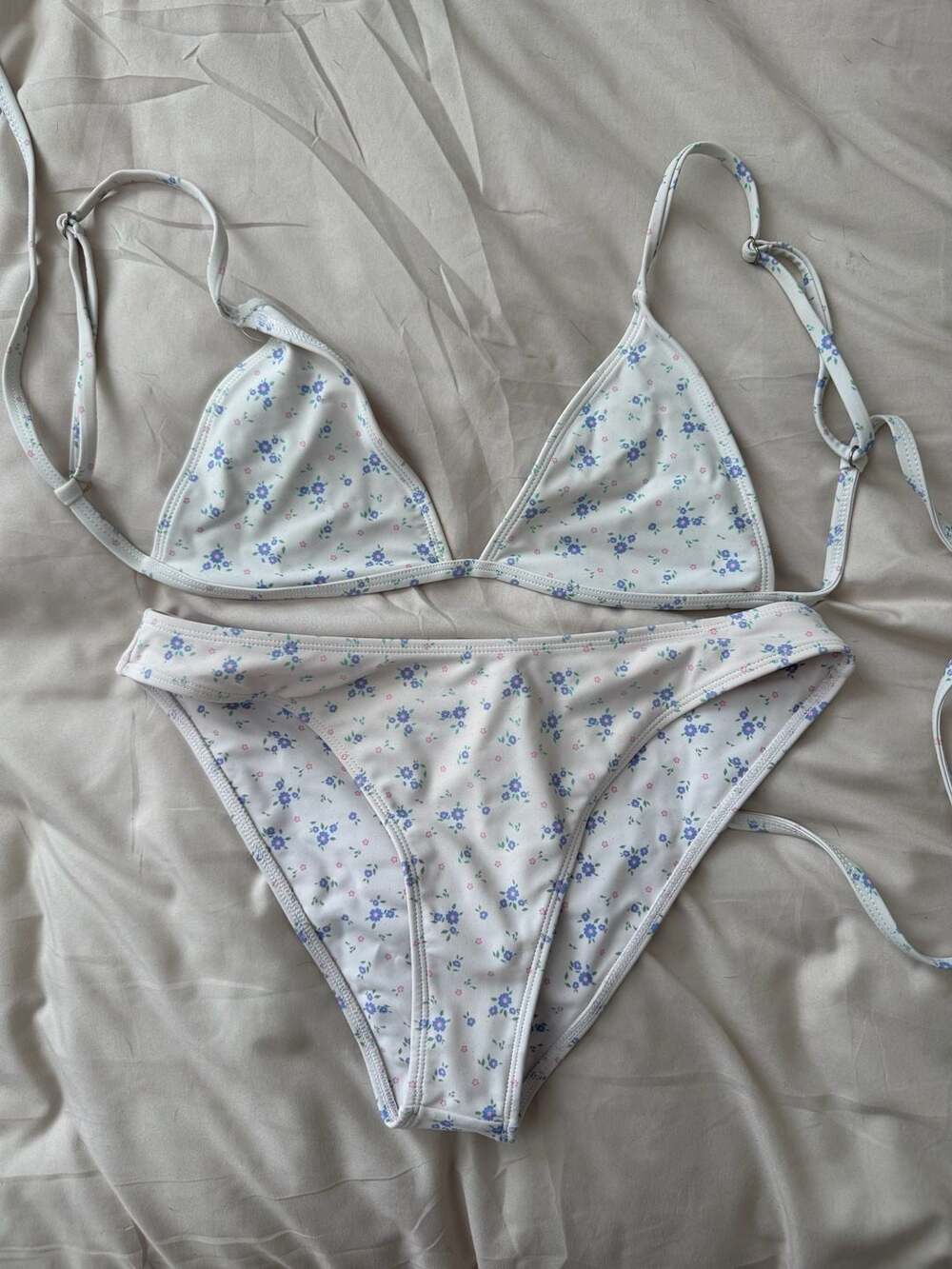 KOANA SWIM Ditsy Floral Print Triangle Bikini Set
